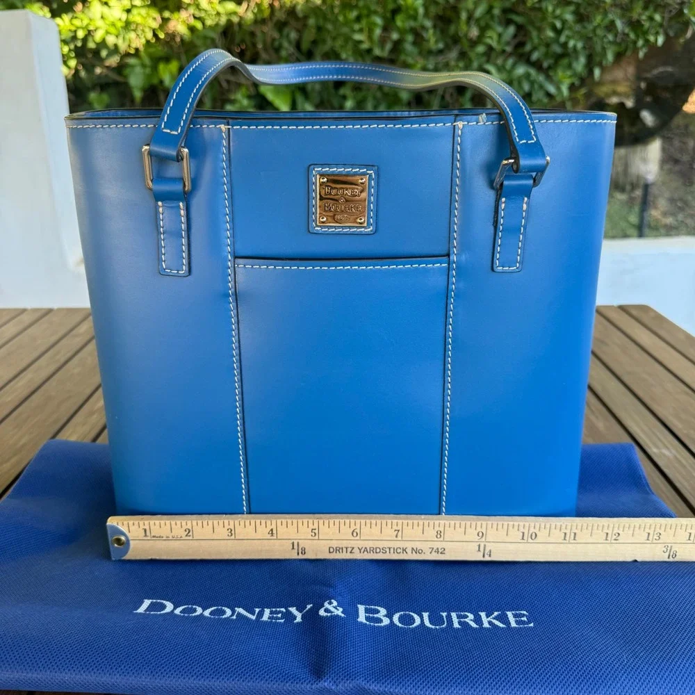 Dooney & Bourke Small Lexington Shopper Tote Blue Leather Bag BQUNC2342 BUBU - Picture 7 of 12